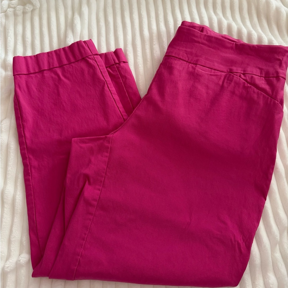 Tribal Pink Cropped Trousers with Elastic Waistband